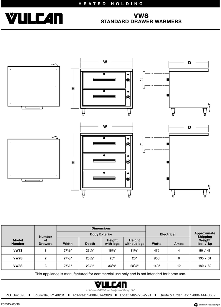 Electric Food Warming Drawers