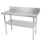 Worktables with Galvanized Undershelf & Backsplash