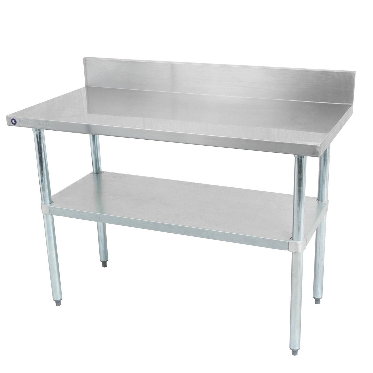Worktables with Galvanized Undershelf & Backsplash