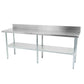 Worktables with Galvanized Undershelf & Backsplash