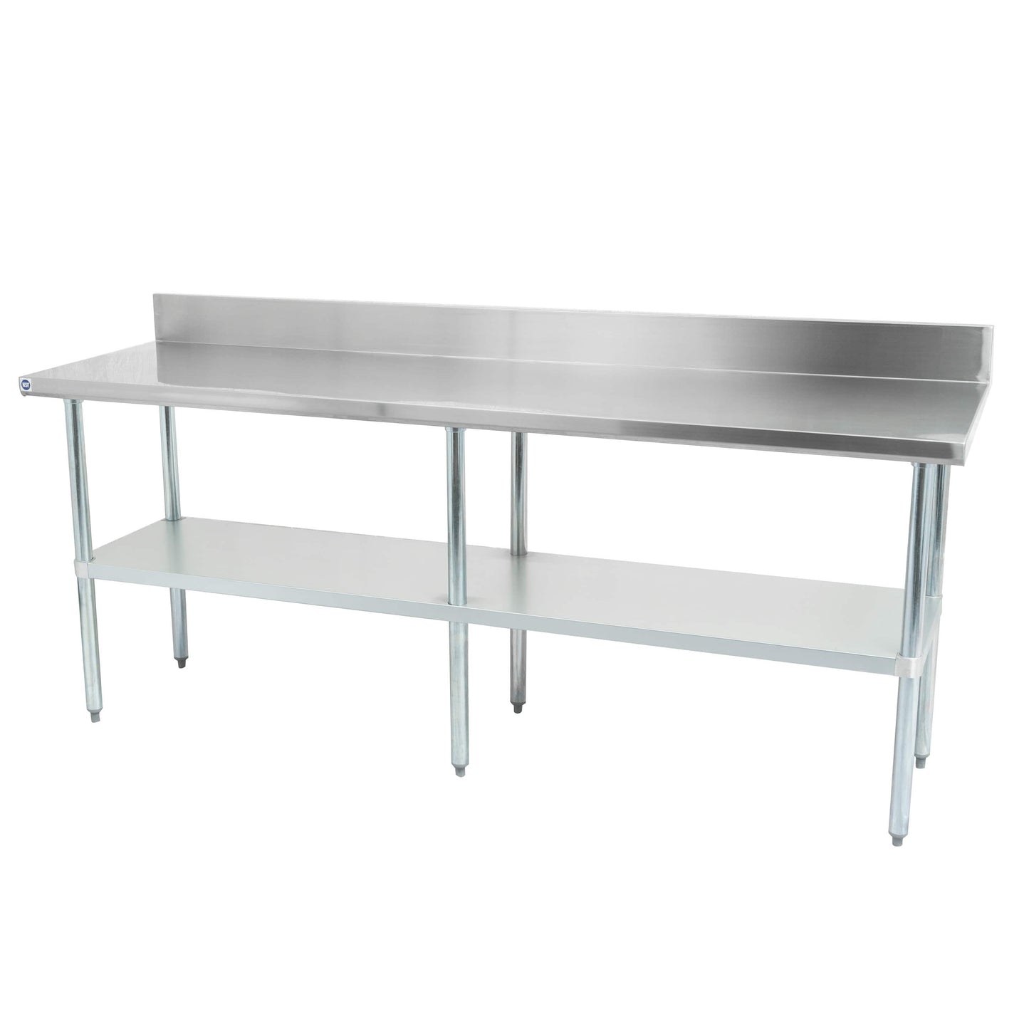 Worktables with Galvanized Undershelf & Backsplash